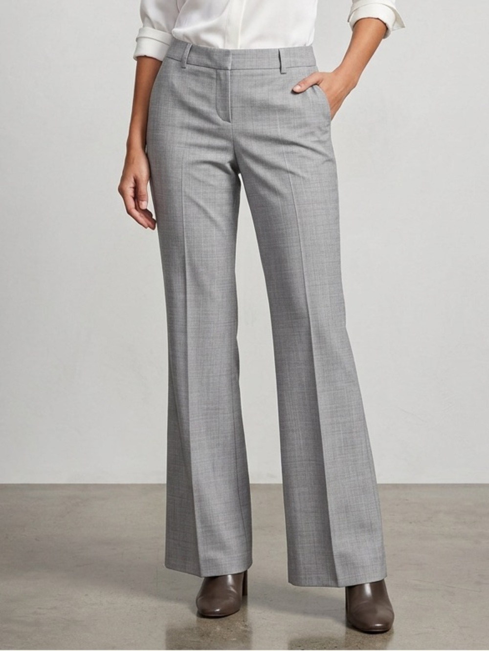 Express Gray Boot-Cut Dress Pants